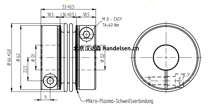 JAKOB 金屬波紋管聯軸器KG80-2W